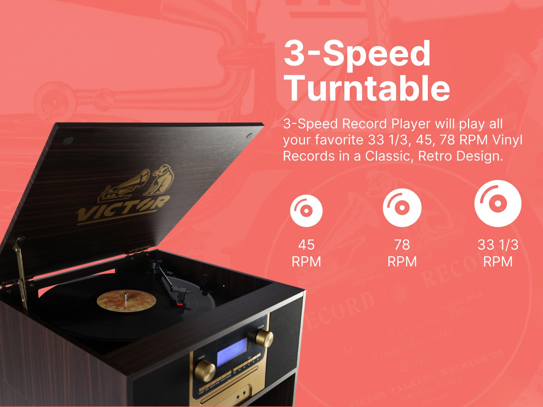 Foto 5 pulgar | Music Center Victor Vwrp-4500 Boyleston 7 En 1 Con Bluetooth - Venta Internacional.