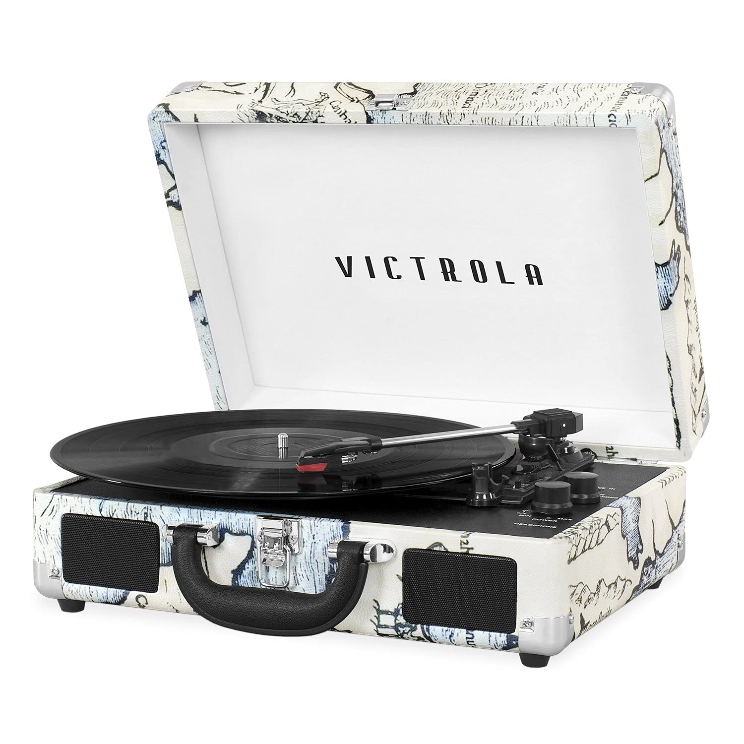 Foto 2 pulgar | Tocadiscos Victrola Journey Con Mapa Retro Portátil Bluetooth - Venta Internacional.
