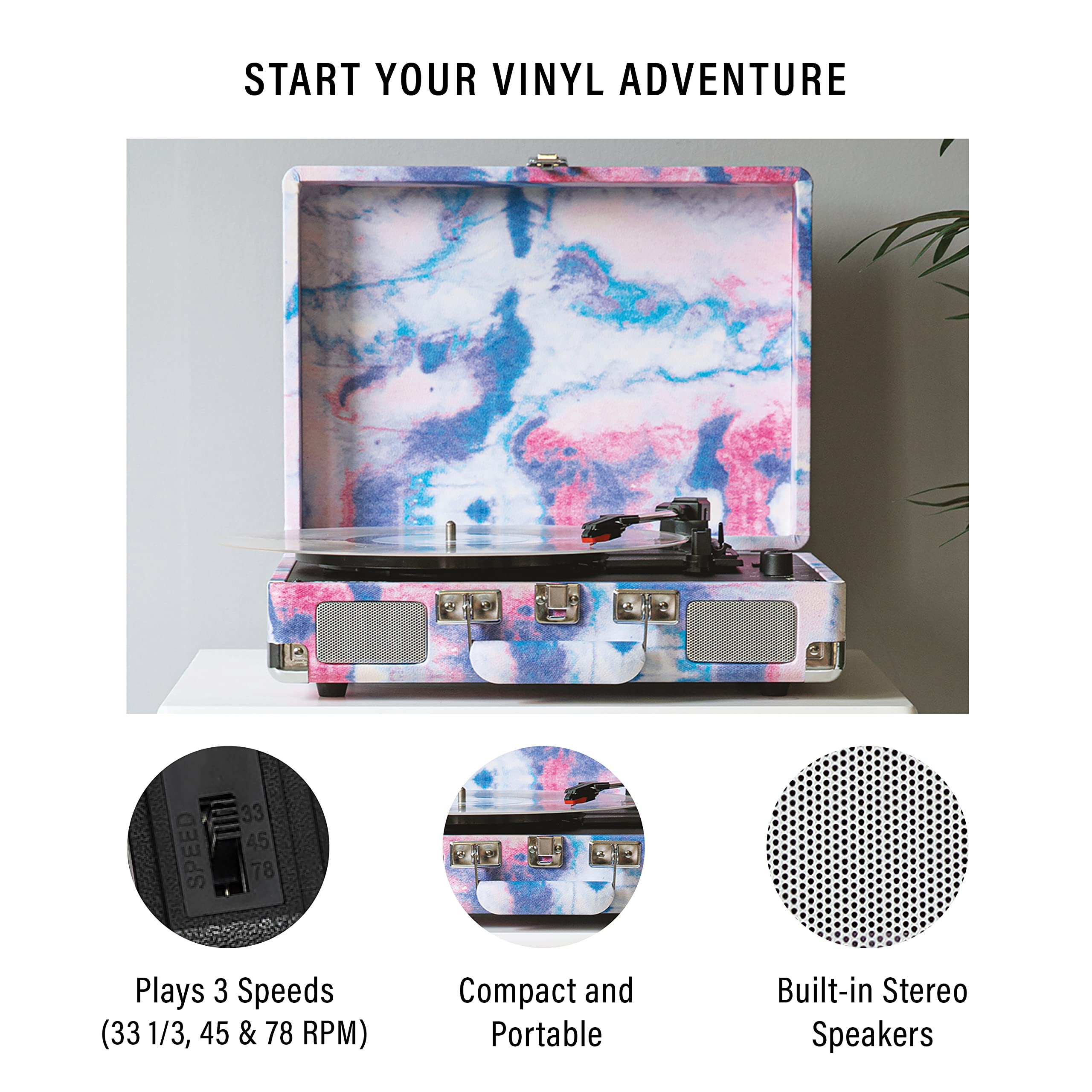 Foto 3 pulgar | Tocadiscos De Vinilo Crosley Cr8005f-td Cruiser Plus Tye-dye - Venta Internacional.