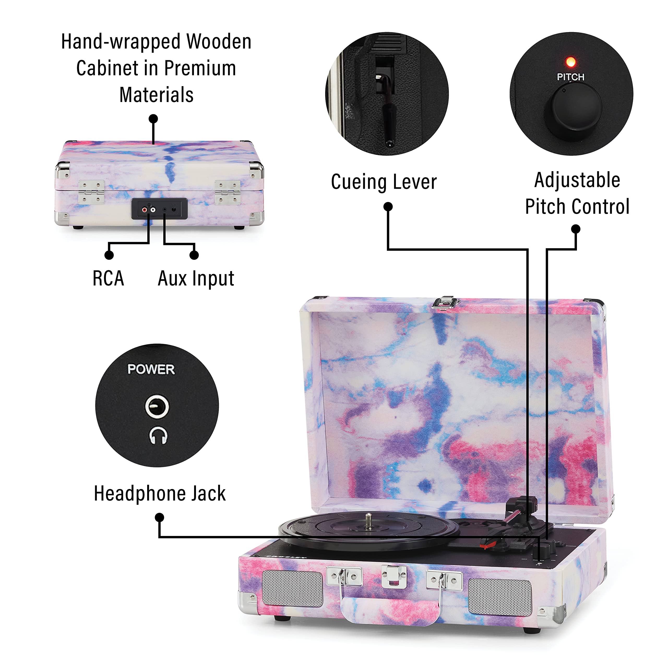 Foto 4 pulgar | Tocadiscos De Vinilo Crosley Cr8005f-td Cruiser Plus Tye-dye - Venta Internacional.