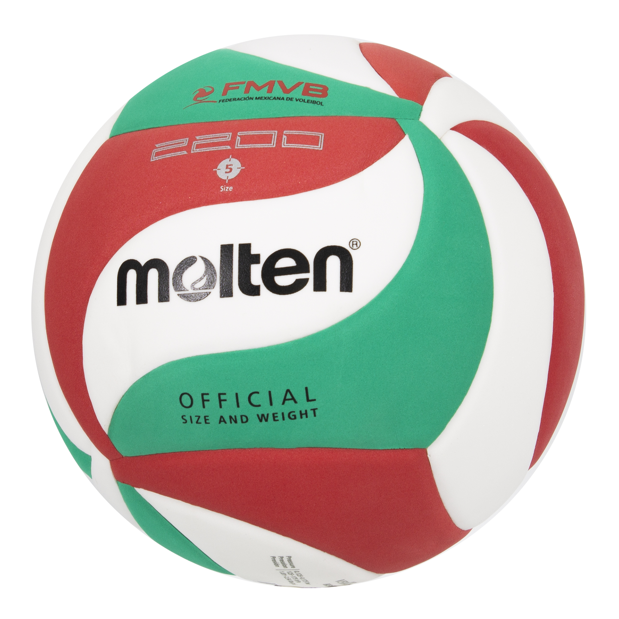 Foto 4 pulgar | Balón de Vóleibol Molten V5m2200 Soft Tricolor No.5