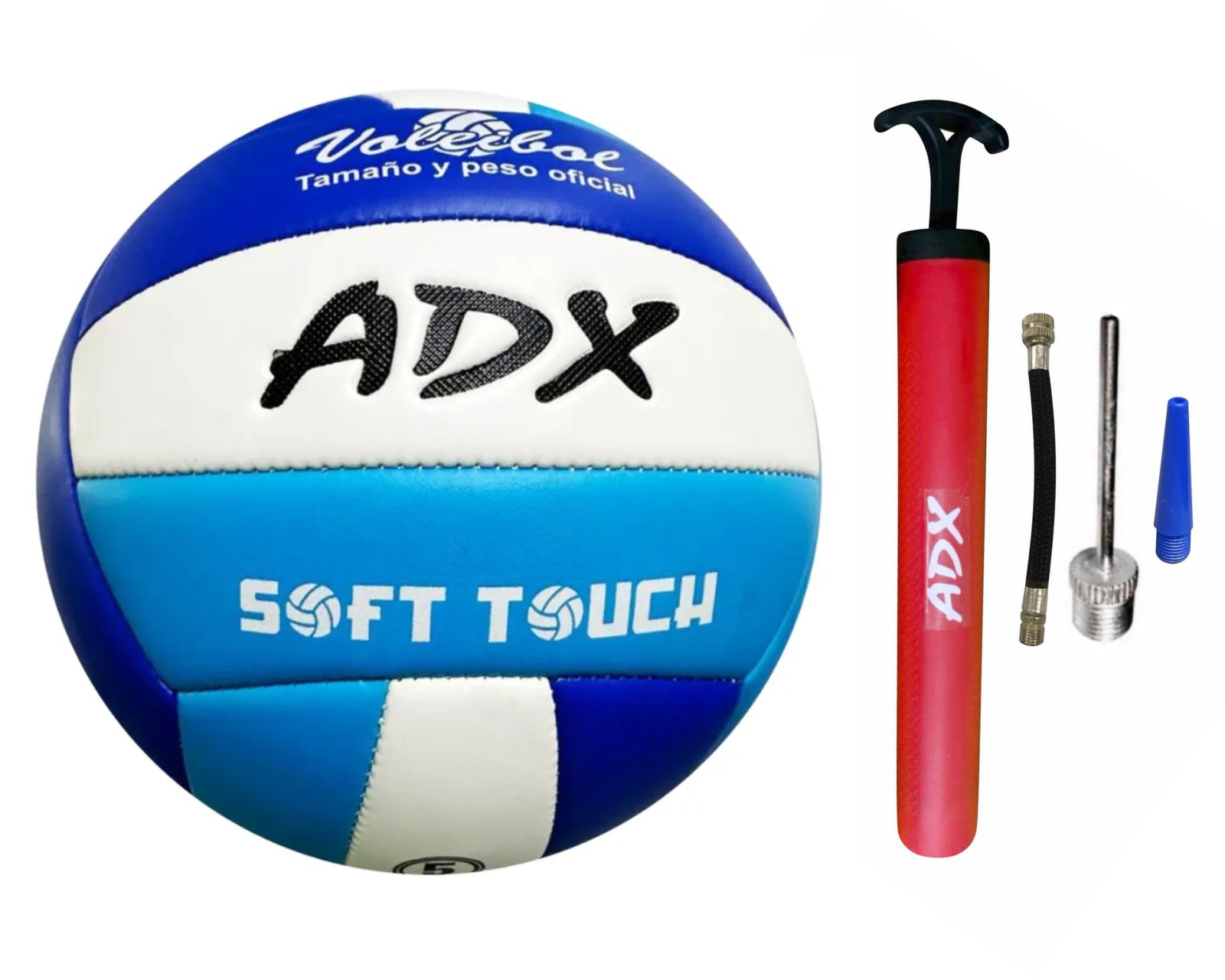 Balón Voleibol Adx Playa Cosido A Maquina Azul+ Bomba De Aire