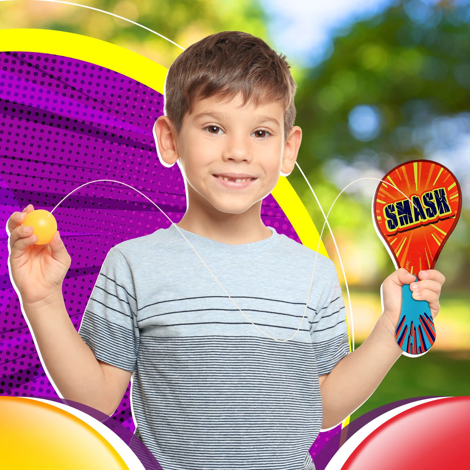 Foto 7 pulgar | Paddle Ball Ja-ru Pelota De Madera Con Cuerda (paquete De 3) - Venta Internacional.