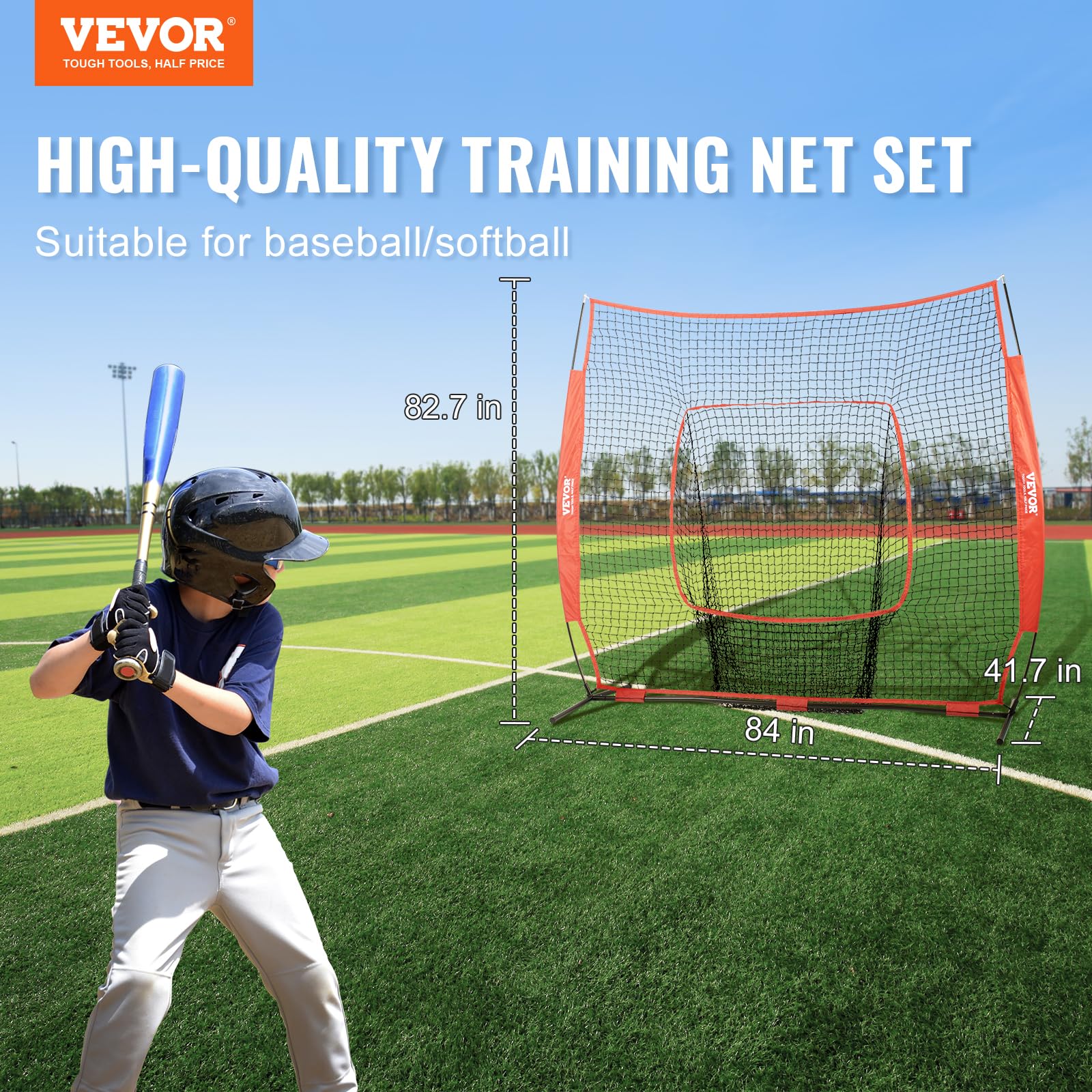 Foto 2 | Red De Entrenamiento De Béisbol Y Sóftbol Vevor De 2,1 X 2,1 M Con Bolsa De Transporte - Venta Internacional.