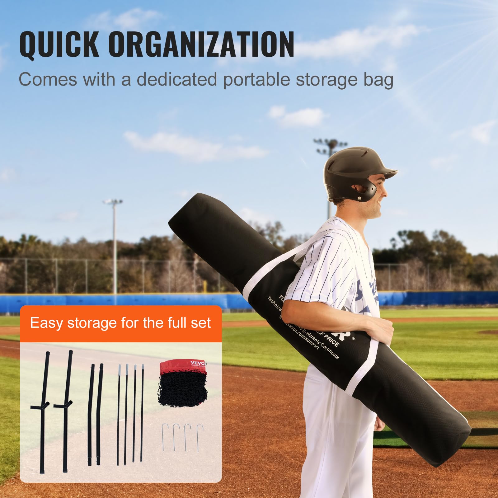Foto 8 pulgar | Red De Entrenamiento De Béisbol Y Sóftbol Vevor De 2,1 X 2,1 M Con Bolsa De Transporte - Venta Internacional.