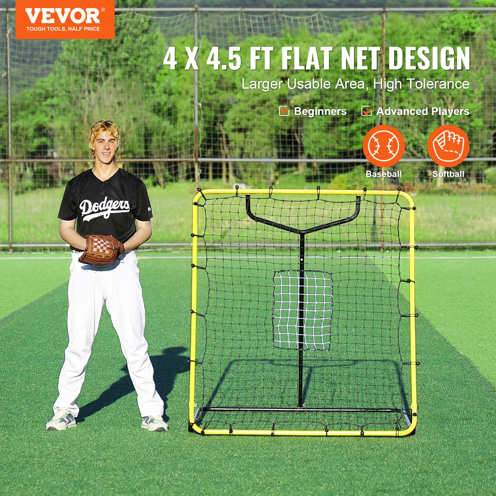 Foto 3 pulgar | Red Rebounder De Béisbol Y Sóftbol Vevor Pitchback 1,2x1,4 M - Venta Internacional.