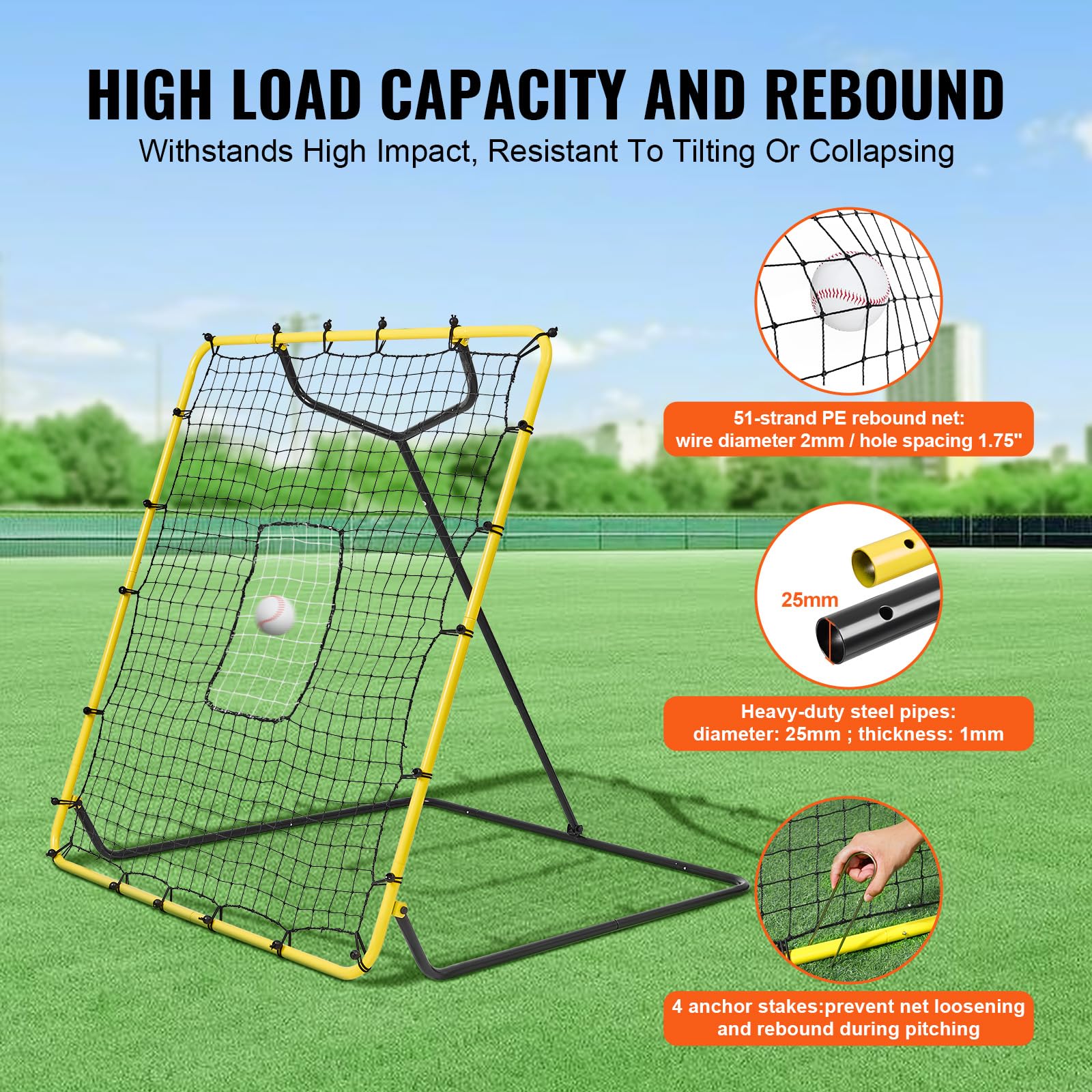 Foto 6 pulgar | Red Rebounder De Béisbol Y Sóftbol Vevor Pitchback 1,2x1,4 M - Venta Internacional.