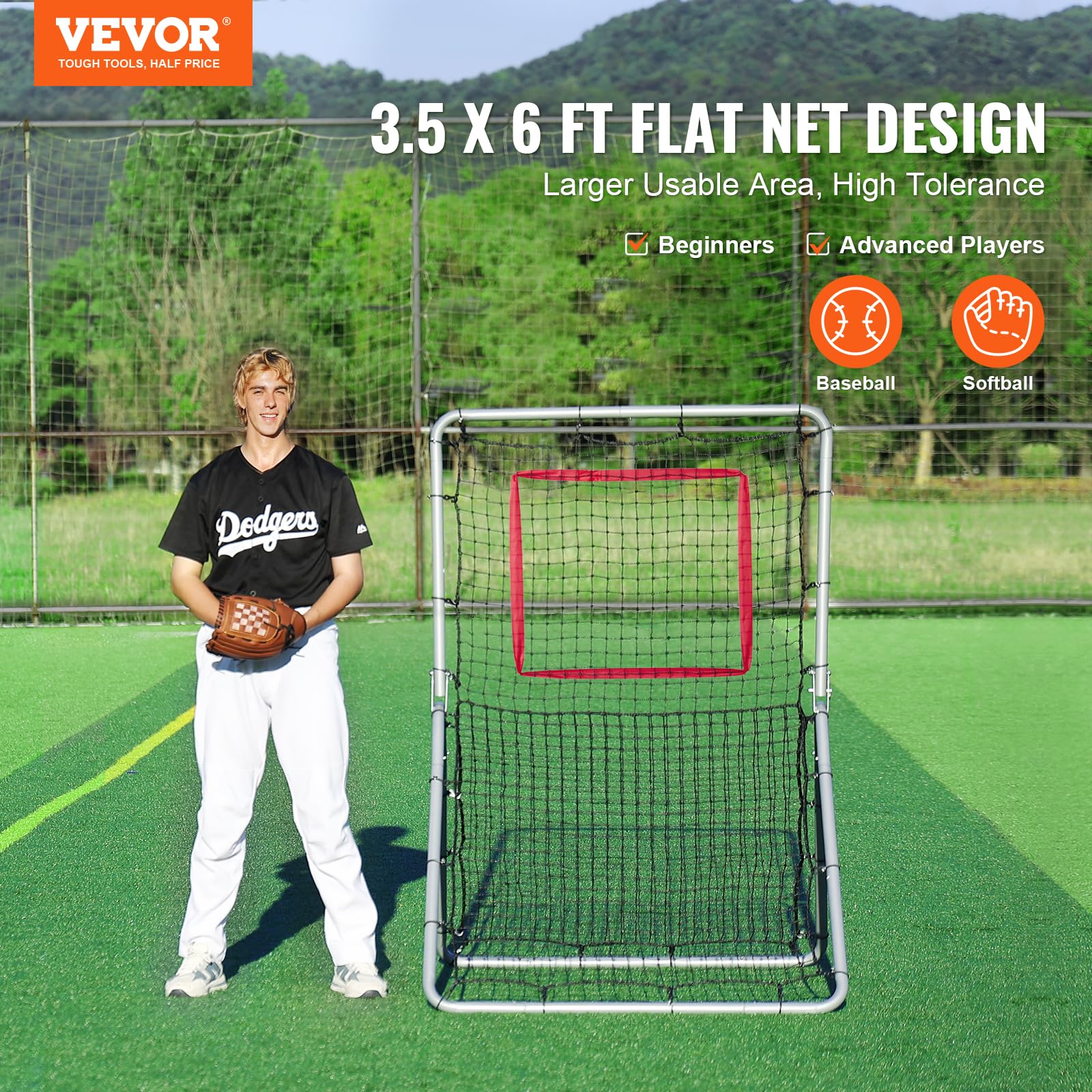 Foto 3 pulgar | Rebounder Net Vevor Béisbol/softbol 1,1 X 1,8 M Con 5 Ángulos - Venta Internacional.