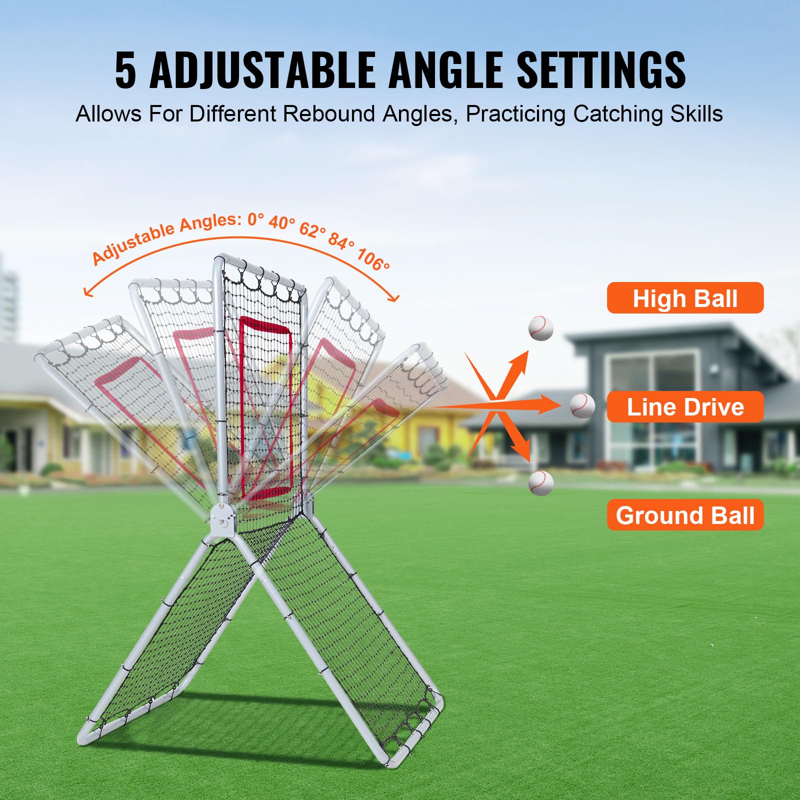 Foto 4 pulgar | Rebounder Net Vevor Béisbol/softbol 1,1 X 1,8 M Con 5 Ángulos - Venta Internacional.