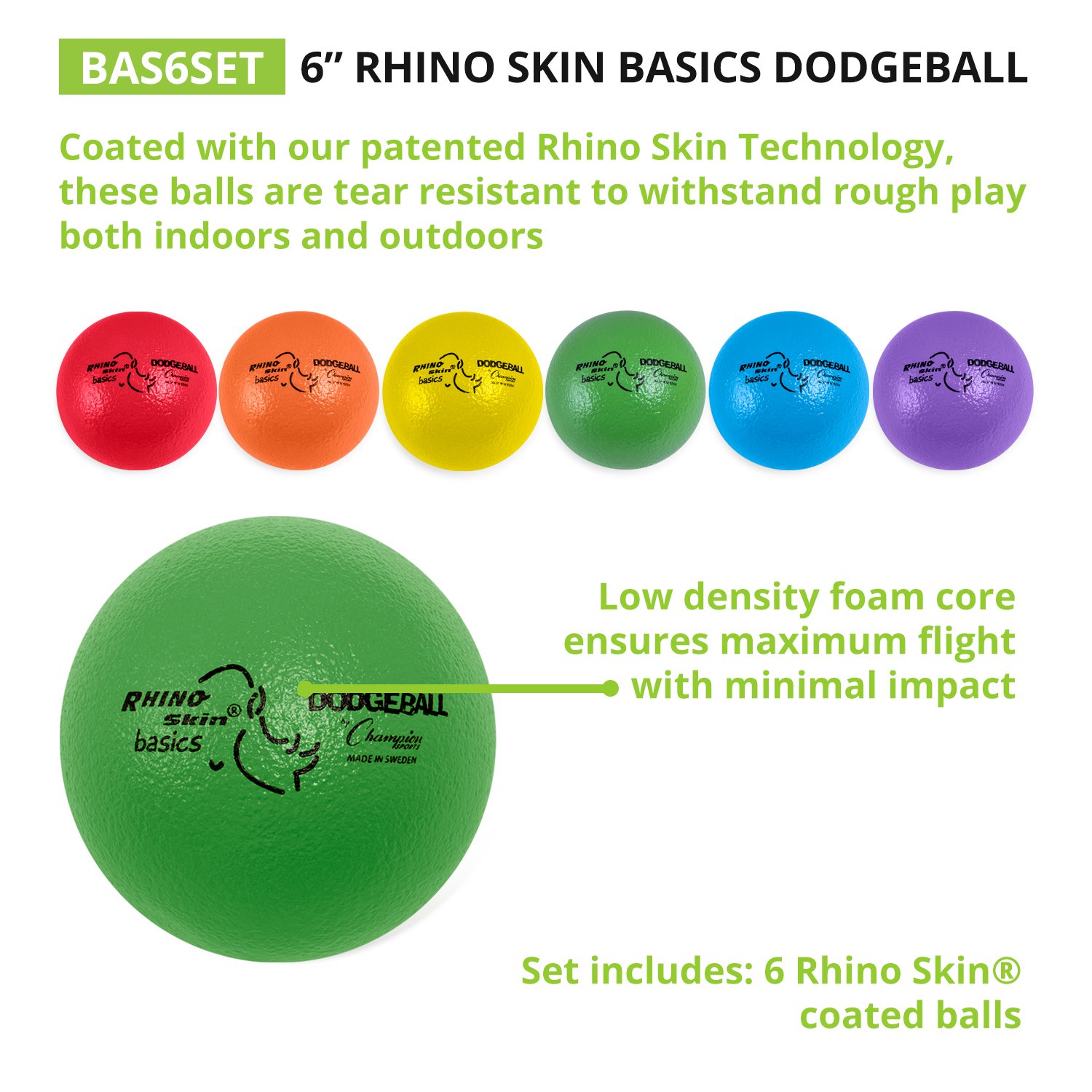 Foto 4 pulgar | Set De Dodgeball Champion Sports Rhino Skin Basic, 6 Pelotas - Venta Internacional.