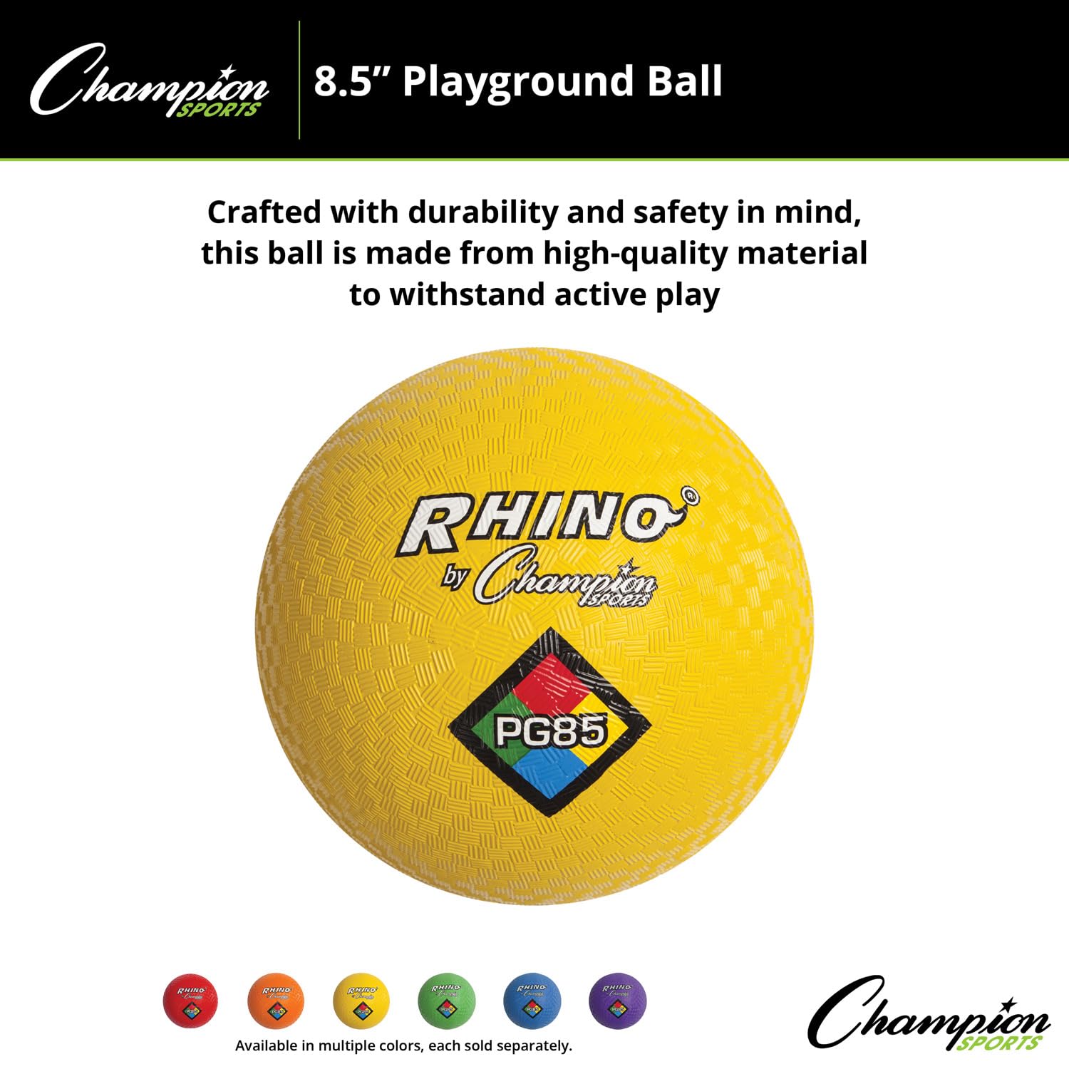 Foto 7 pulgar | Pelota Playground Champion Sports Rhino 8,5 Cm, Color Amarillo - Venta Internacional.