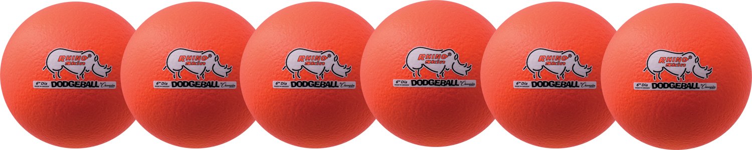 Foto 2 pulgar | Set De 6 Pieles De Rinoceronte Dodgeball Champion Sports, Color Naranja Neón - Venta Internacional.