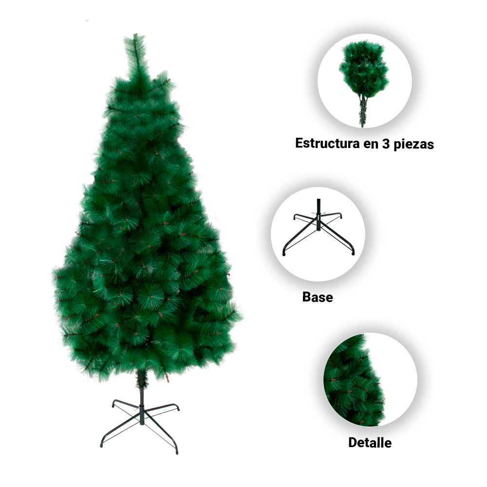 Foto 3 pulgar | Árbol de Navidad Pino color Verde Rama Montable Gruesa 1.80 M Artificial Plástico Resistente