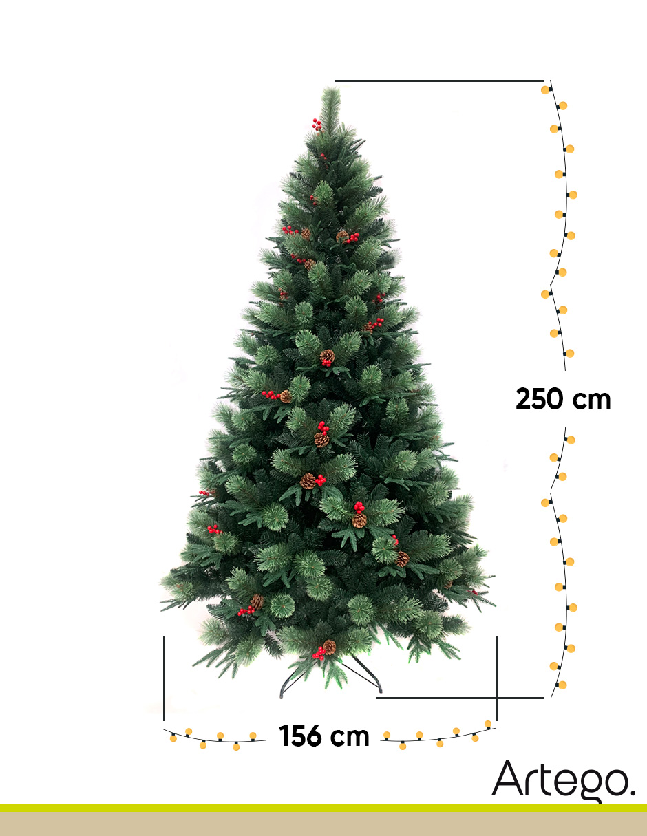 Foto 7 pulgar | Arbol De Navidad 250cm Premium Artego Fraser Fir 3 Tipos De Ramas