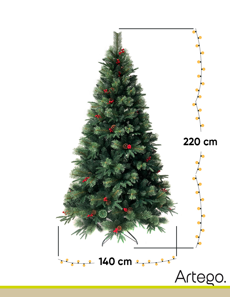 Foto 7 pulgar | Arbol De Navidad 220cm Premium Artego Fraser Fir 3 Tipos De Ramas