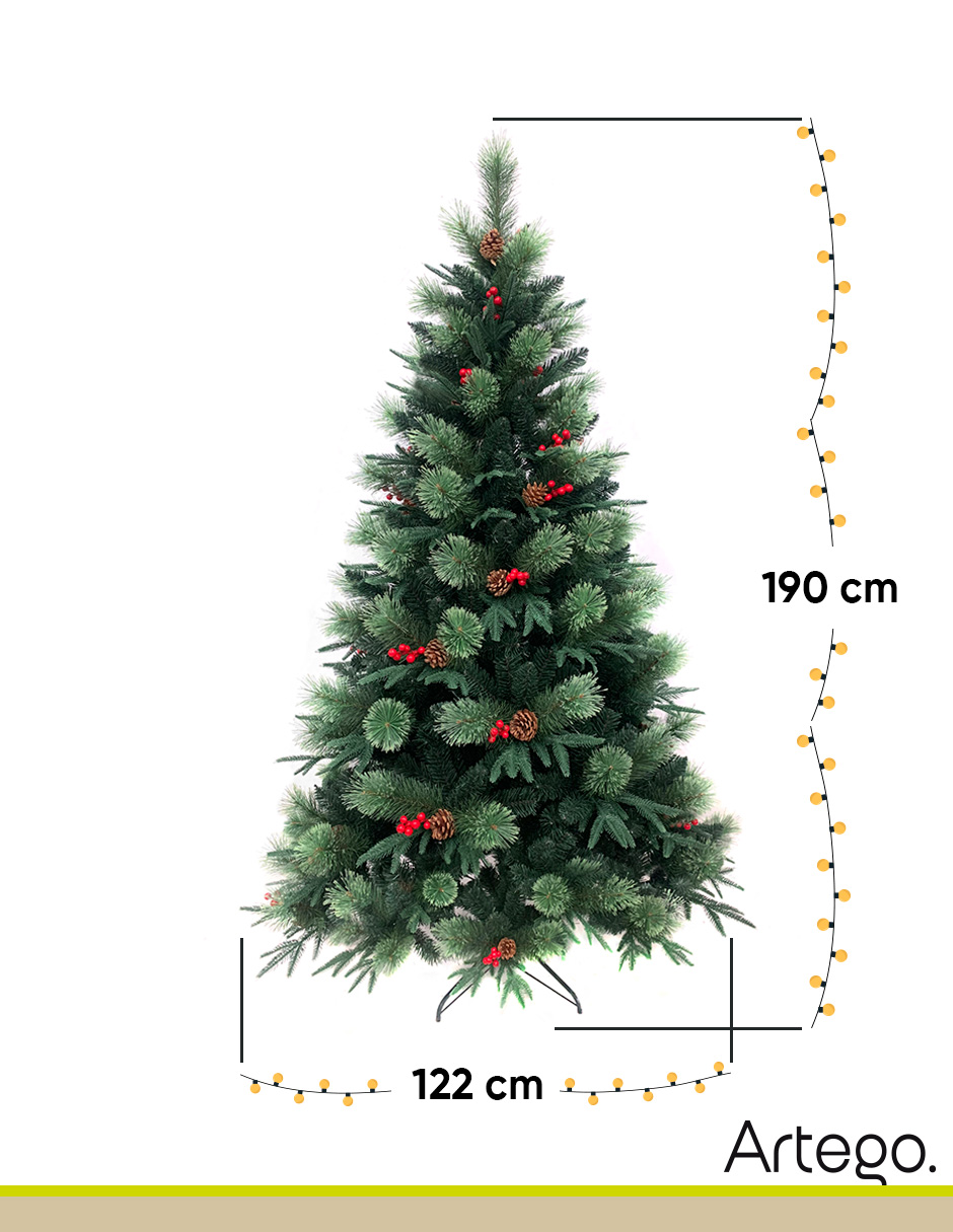 Foto 7 pulgar | Arbol De Navidad 190cm Premium Artego Fraser Fir 3 Tipos De Ramas