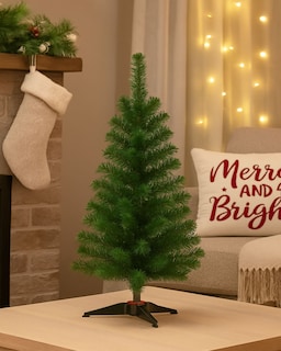 Foto 4 | Árbol de Navidad Mini Verde 60 cm con Base Plástica Decoración Navideña de Escritorio