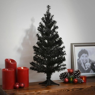 Foto 5 | Árbol de Navidad Mini Negro 60 cm con Base Plástica Decoración Navideña de Escritorio