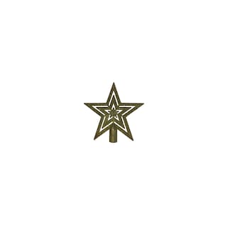 Foto 1 | Decoración de árbol de Navidad en forma de estrella dorada de plástico de 18 cm - Venta Internacional