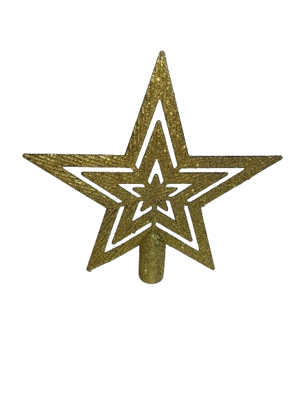 Foto 3 pulgar | Decoración de árbol de Navidad en forma de estrella dorada de plástico de 18 cm - Venta Internacional
