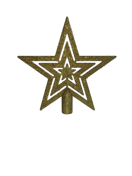 Foto 4 pulgar | Decoración de árbol de Navidad en forma de estrella dorada de plástico de 18 cm - Venta Internacional
