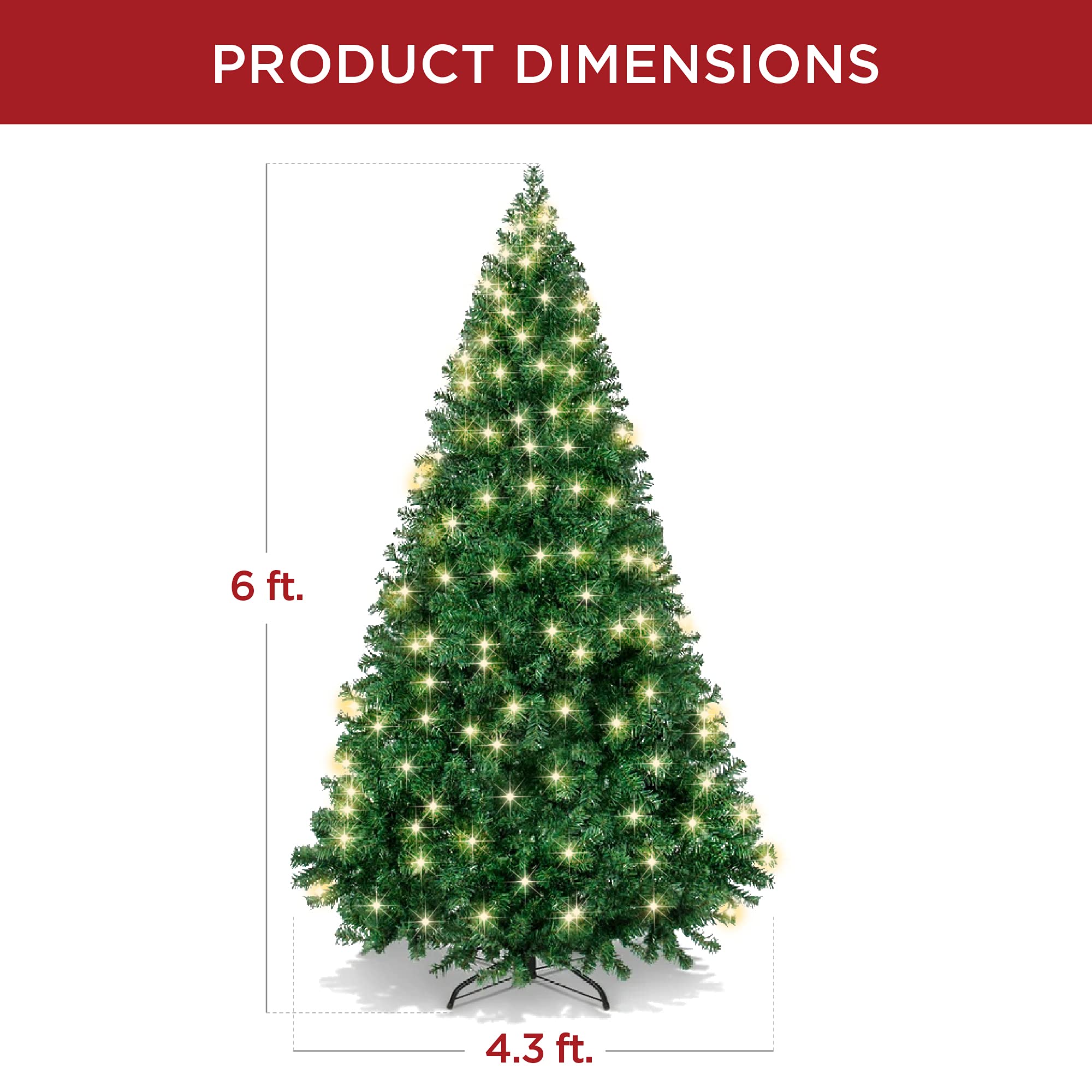 Foto 7 | Árbol de Navidad Best Choice Products con 250 Luces-Venta Internacional