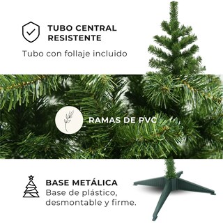Foto 3 | Árbol de Navidad Frondoso Artificial 1.80 m Verde