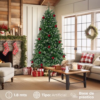 Foto 6 | Árbol de Navidad Frondoso Artificial 1.80 m Verde