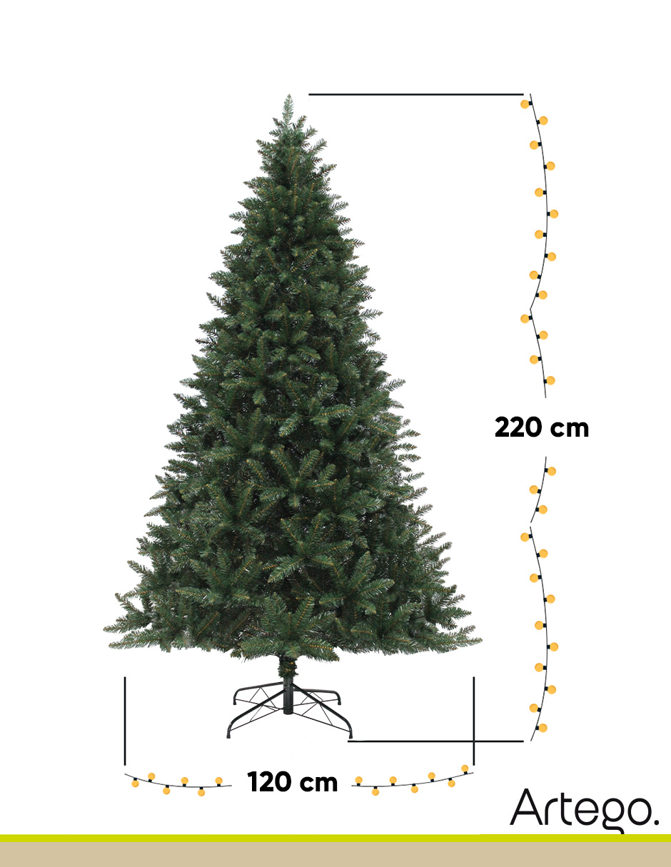 Foto 7 pulgar | Árbol De Navidad Scoth Pine Frondoso Rama Bicolor Pino Navideño Christmas Tree 220 Cm + Maleta Transportadora Artego