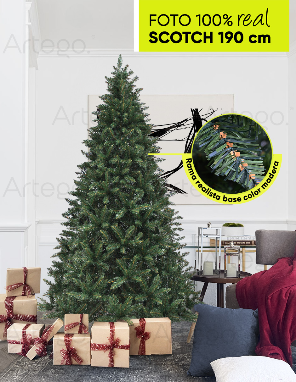 Foto 4 pulgar | Árbol De Navidad Scoth Pine Frondoso Rama Bicolor Pino Navideño Christmas Tree 190 Cm + Maleta Transportadora Artego