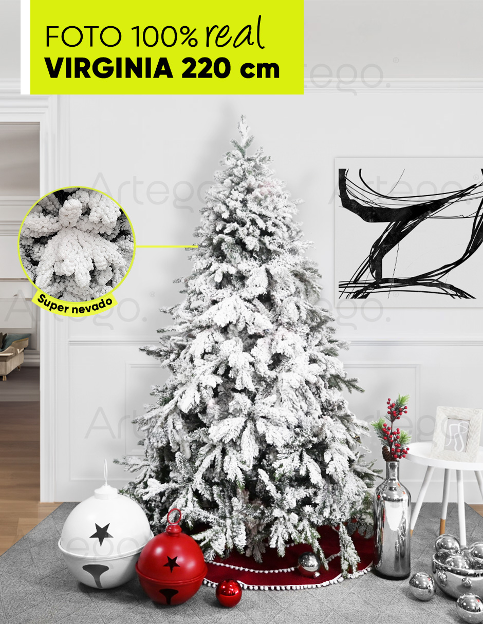 Foto 4 pulgar | Árbol de Navidad Supernevado Virginia Oak 220 cm de Alto con Base de Metal