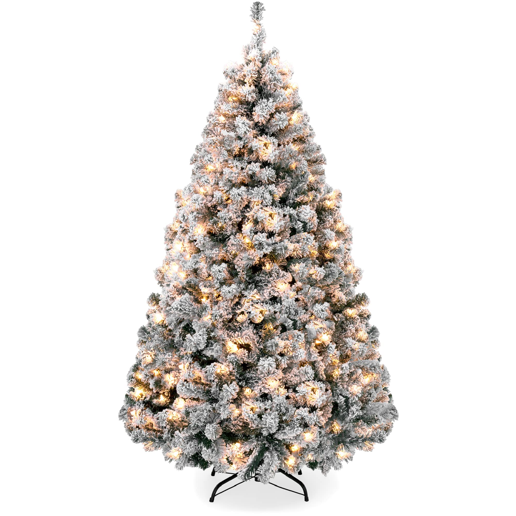 Árbol De Navidad Best Choice Products De 6 Pies Cubierto De Nieve Con Luces - Venta Internacional. $4,303