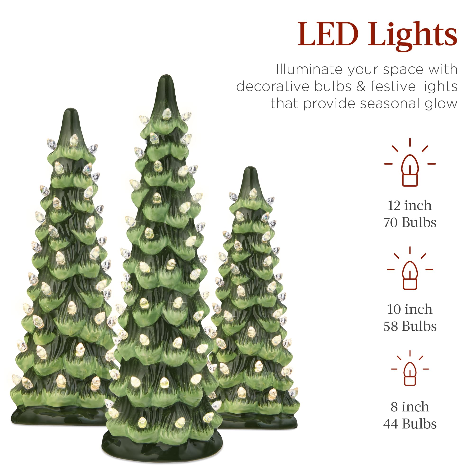 Foto 4 pulgar | Set De Árboles De Navidad Best Choice Products De Cerámica Con Led - Venta Internacional.