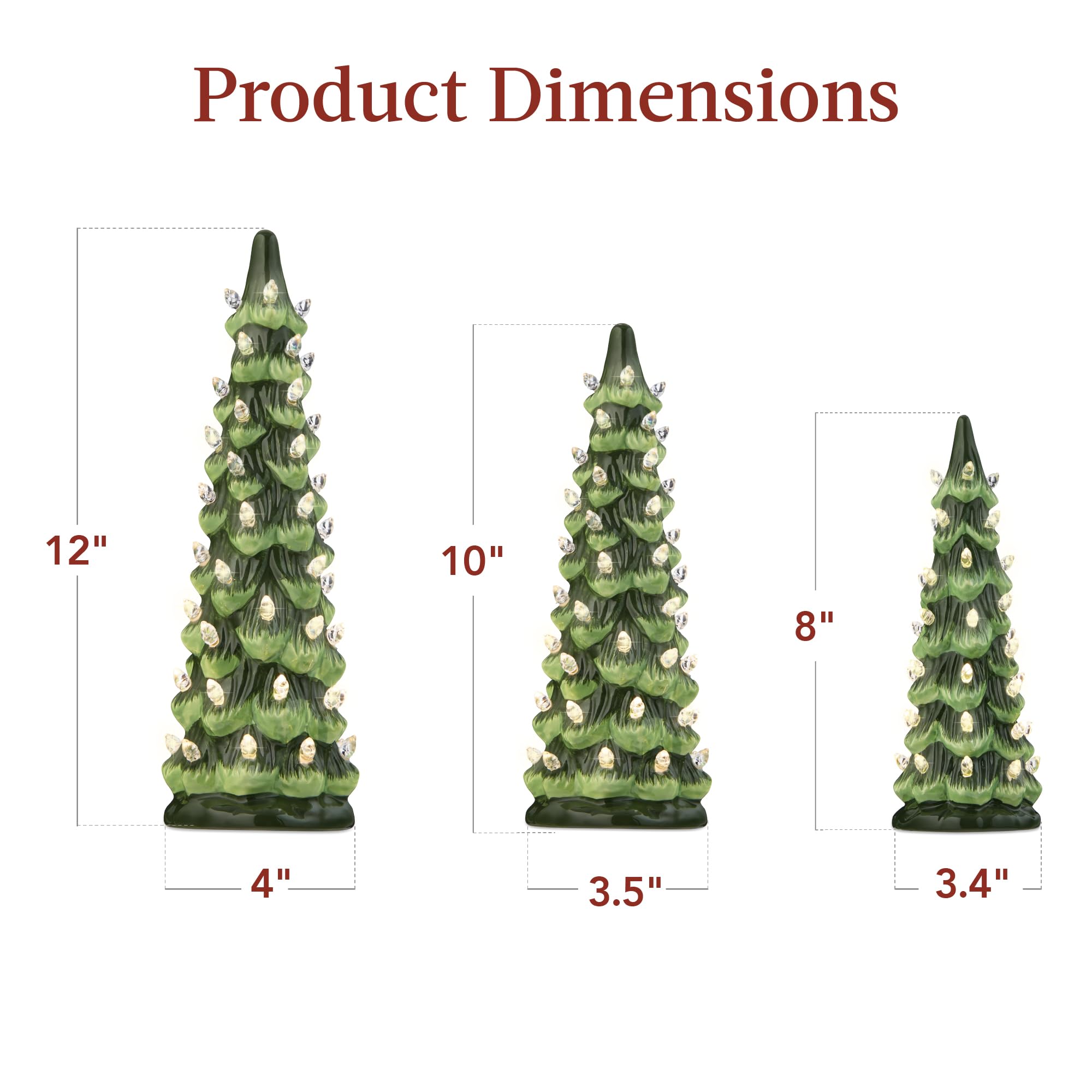 Foto 7 | Set De Árboles De Navidad Best Choice Products De Cerámica Con Led - Venta Internacional.