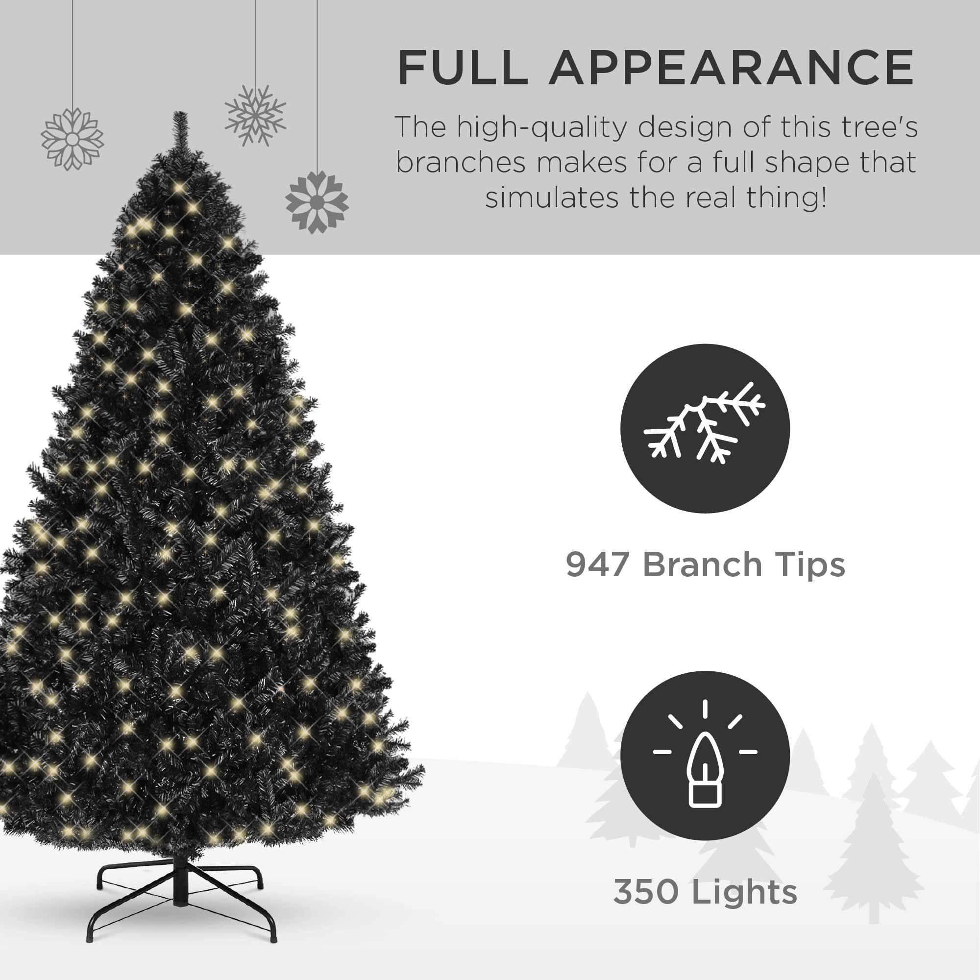 Foto 4 pulgar | Árbol De Navidad Best Choice Products 6 Pies Preiluminado Negro - Venta Internacional