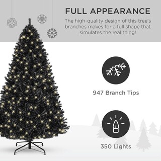 Foto 3 | Árbol De Navidad Best Choice Products 6 Pies Preiluminado Negro - Venta Internacional