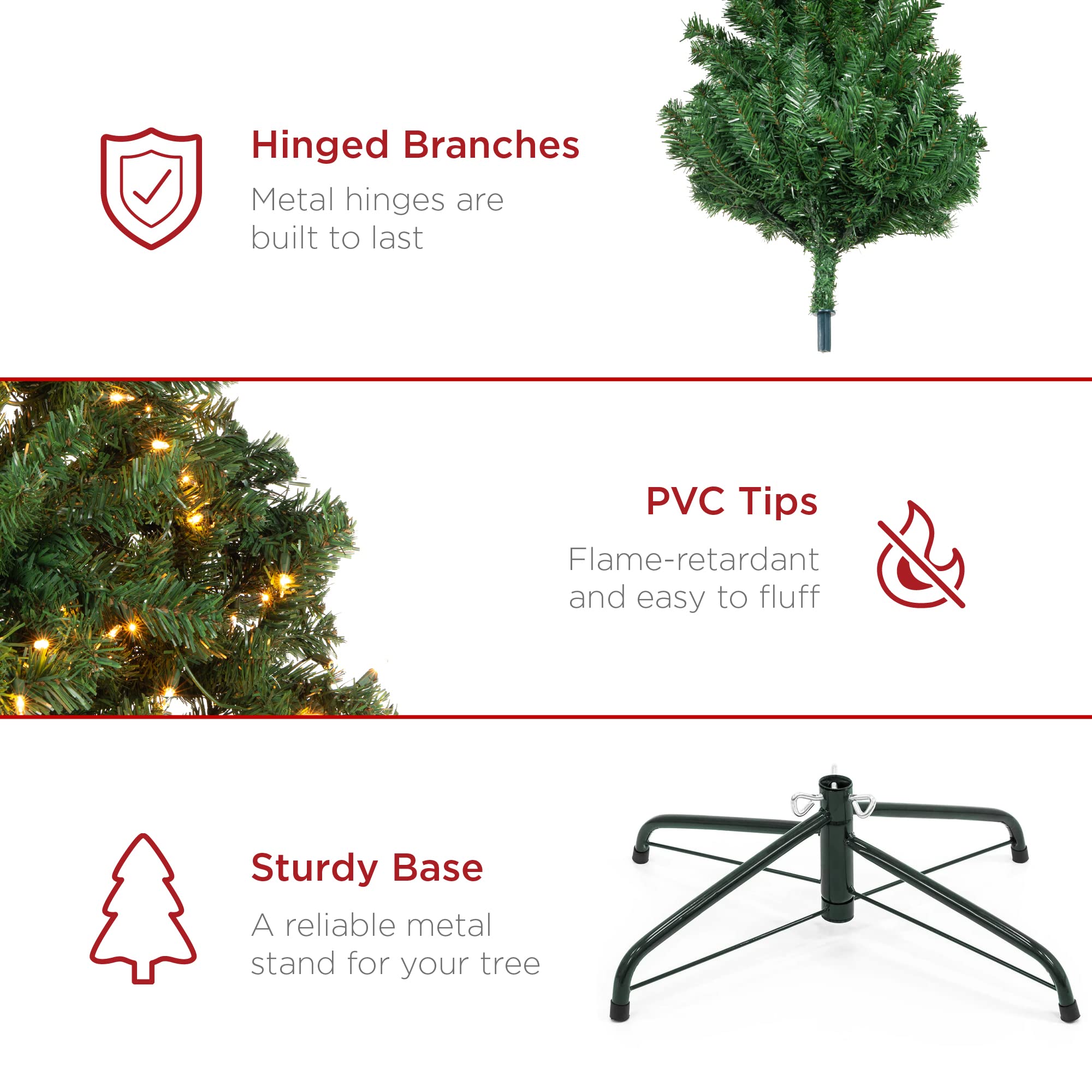 Foto 6 pulgar | Árbol de Navidad Best Choice Products 6 Pies con 250 Luces - Venta Internacional
