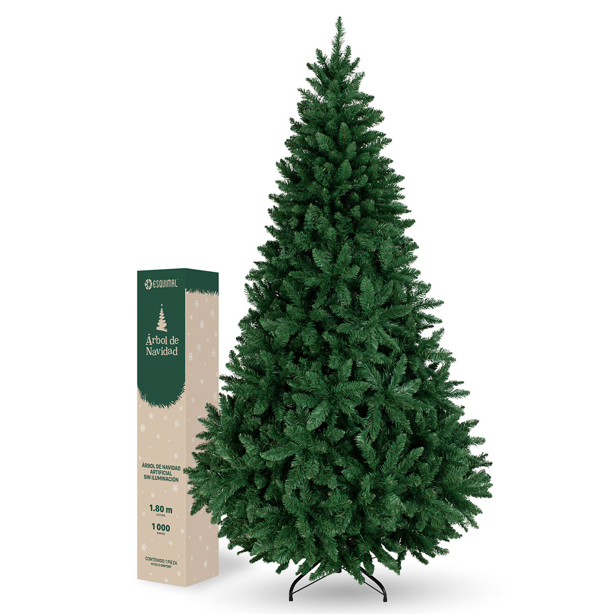 Foto 2 pulgar | Árbol De Navidad Artificial Esquimal Pino Verde 1.80m Con 1000 Ramas