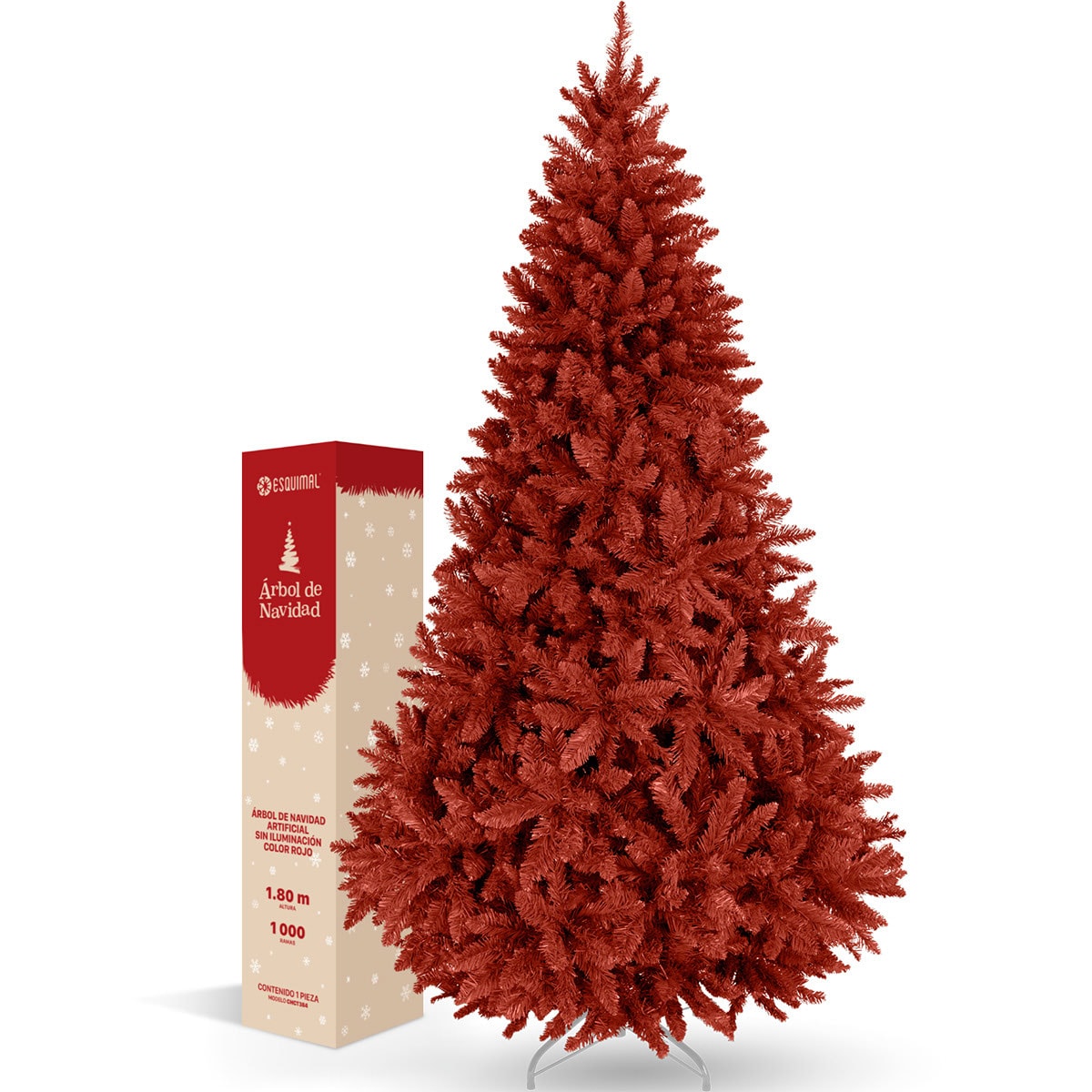 Árbol De Navidad Artificial Esquimal Pino Rojo 1.80m Con 1000 Ramas $2,499