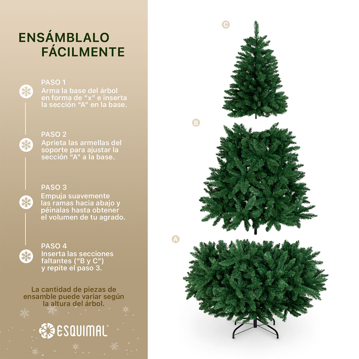 Foto 6 pulgar | Árbol De Navidad Artificial Esquimal Pino Verde 2.40m Con 1800 Ramas