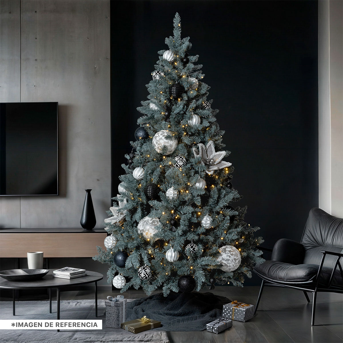 Foto 8 pulgar | Árbol De Navidad Artificial Esquimal Pino Gris 1.80m Con 1000 Ramas