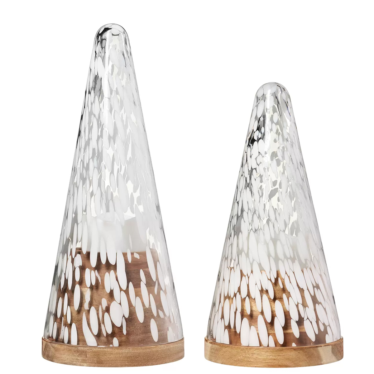 Set 2 Árboles De Cristal Mullally Con Velas Led