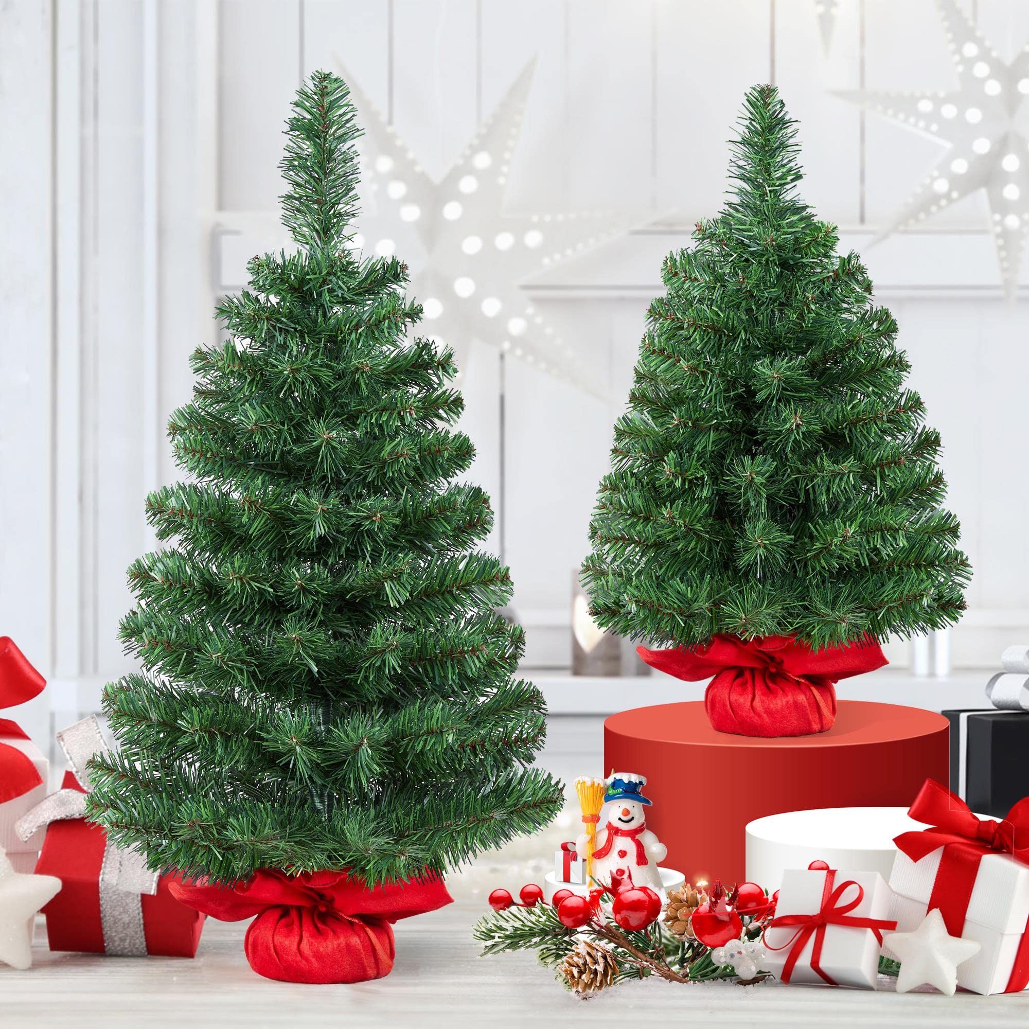 Foto 4 pulgar | Miniárbol De Navidad Artificial De Mesa Yaheetech De 60 Cm, Paquete De 3 - Venta Internacional.