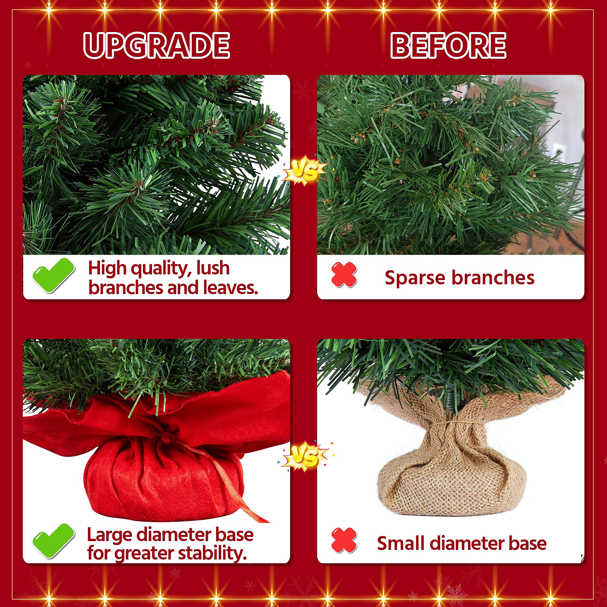 Foto 8 pulgar | Miniárbol De Navidad Artificial De Mesa Yaheetech De 60 Cm, Paquete De 3 - Venta Internacional.