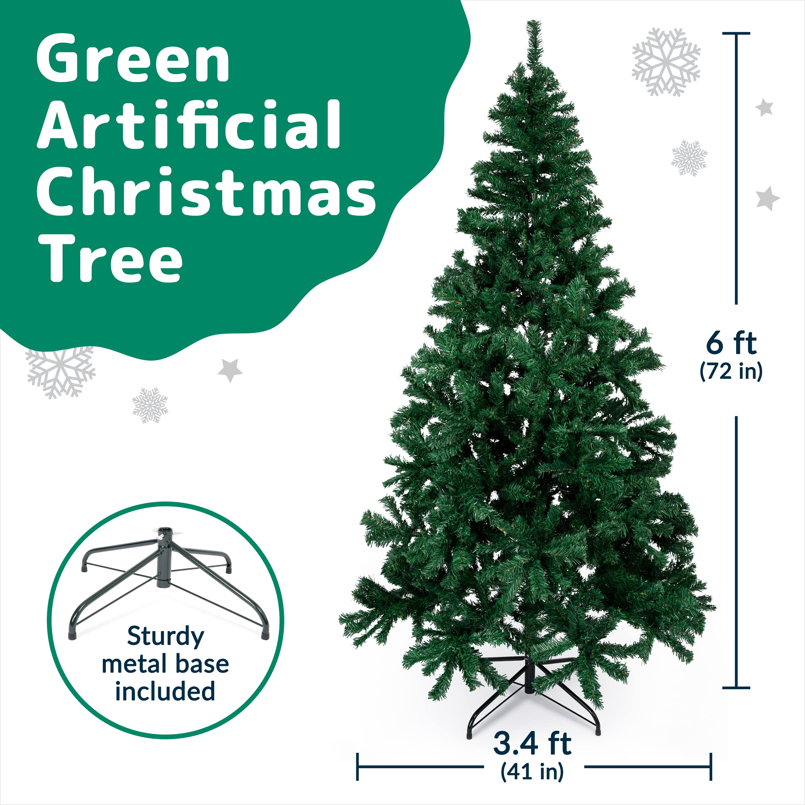 Foto 2 | Árbol De Navidad Prextex De 6 Pies Con 1200 Puntas De Abeto Canadiense - Venta Internacional.