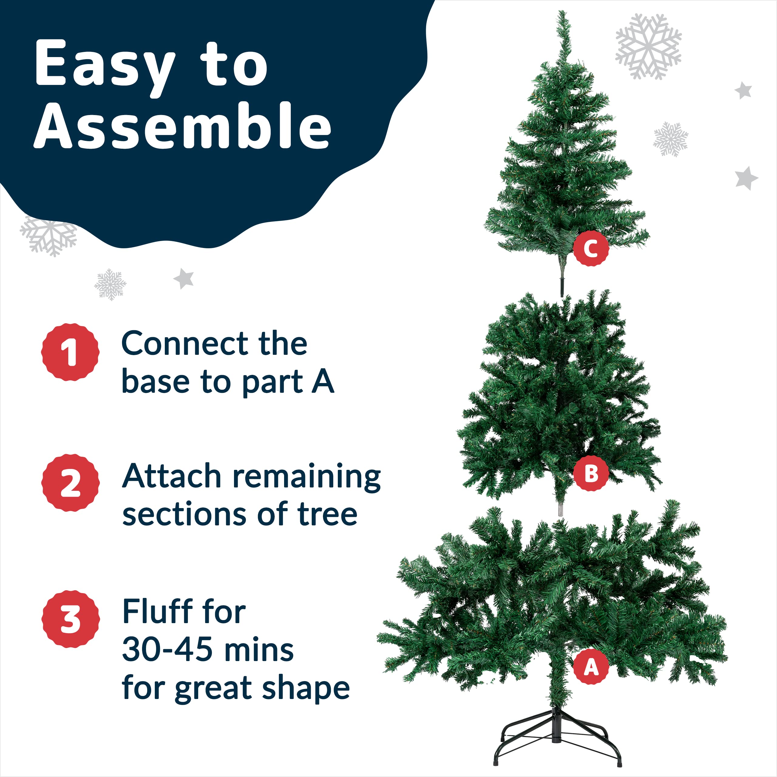 Foto 5 | Árbol De Navidad Prextex De 6 Pies Con 1200 Puntas De Abeto Canadiense - Venta Internacional.