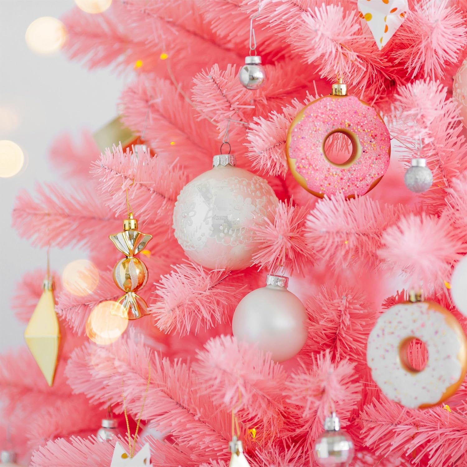 Foto 6 | Árbol De Navidad Artificial Juegoal De 6 Pies Con 300 Luces Led, Color Rosa - Venta Internacional.