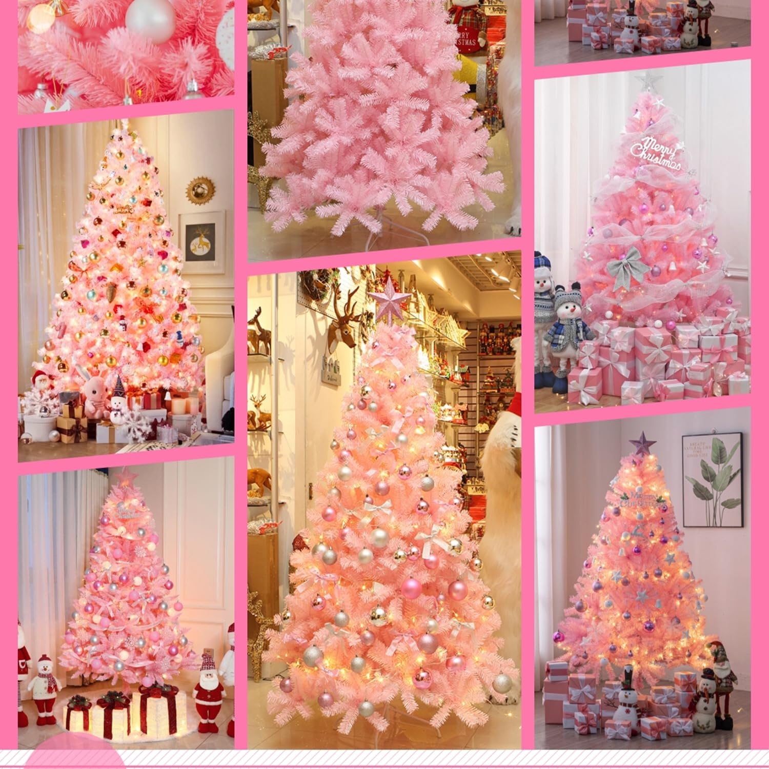 Foto 8 pulgar | Árbol De Navidad Artificial Juegoal De 6 Pies Con 300 Luces Led, Color Rosa - Venta Internacional.