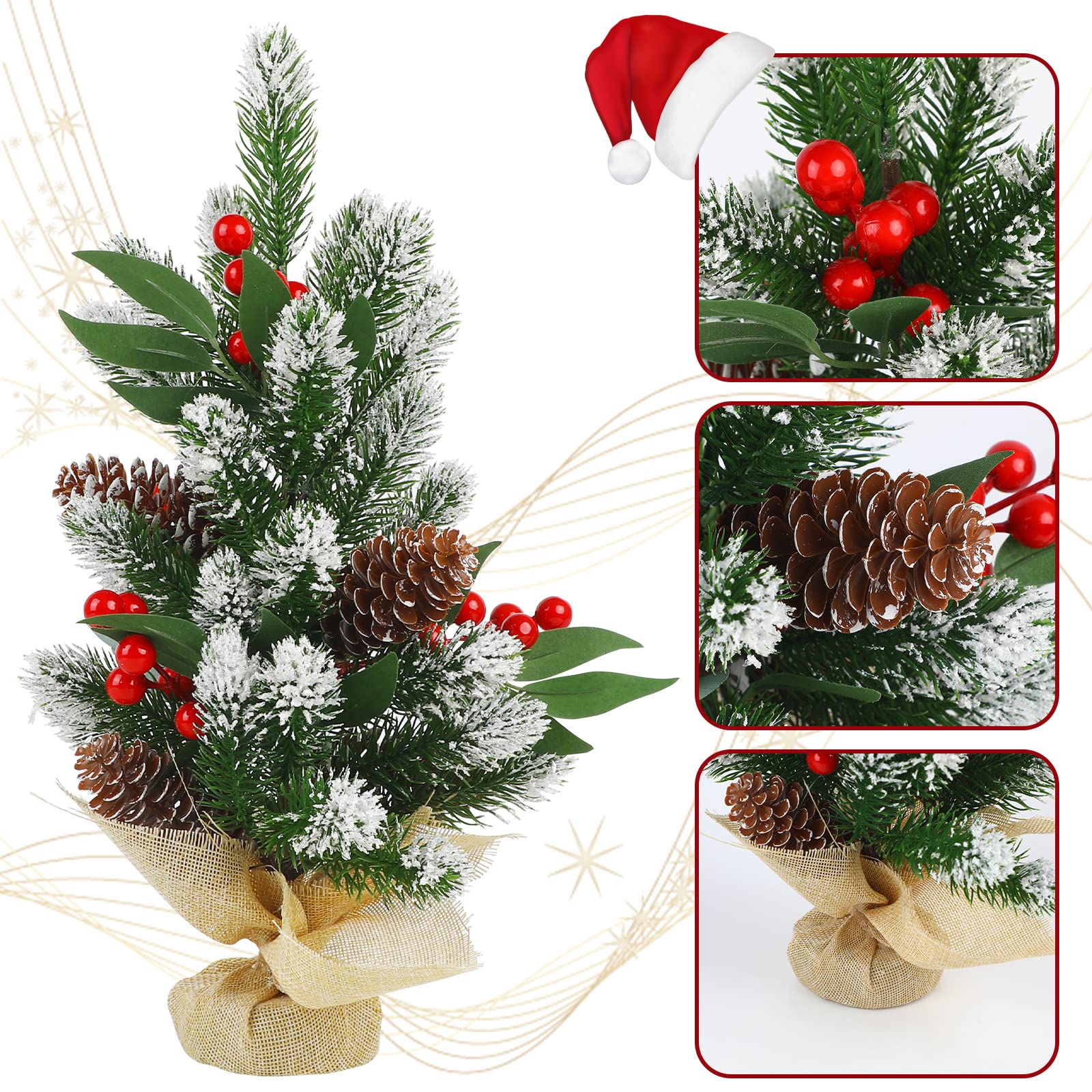 Foto 5 pulgar | Árbol De Navidad Ccinee Mini 40 Cm Con Nieve Artificial Flocada - Venta Internacional.