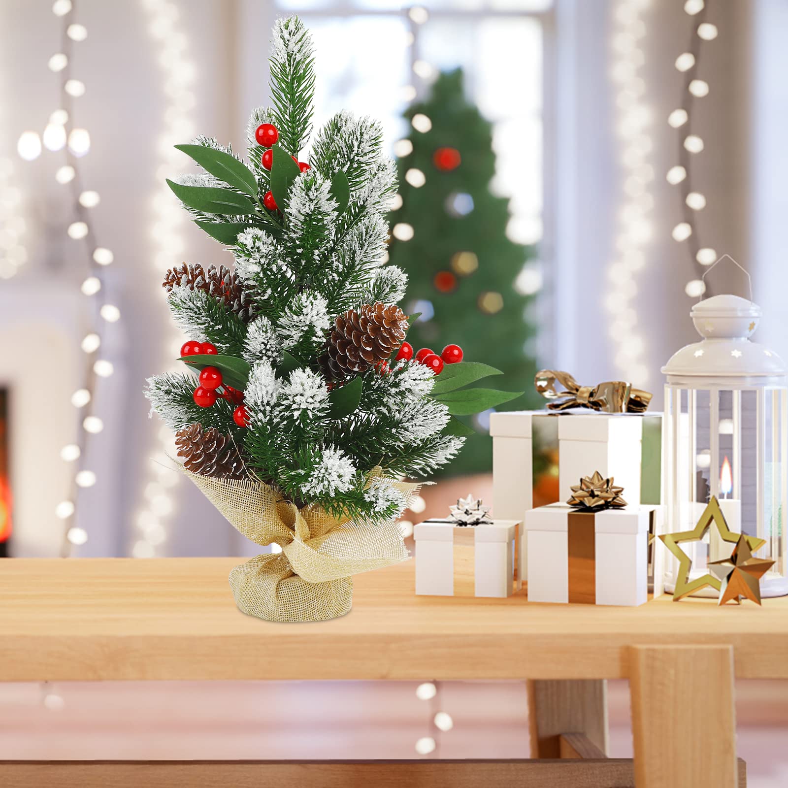 Foto 5 | Árbol De Navidad Ccinee Mini 40 Cm Con Nieve Artificial Flocada - Venta Internacional.